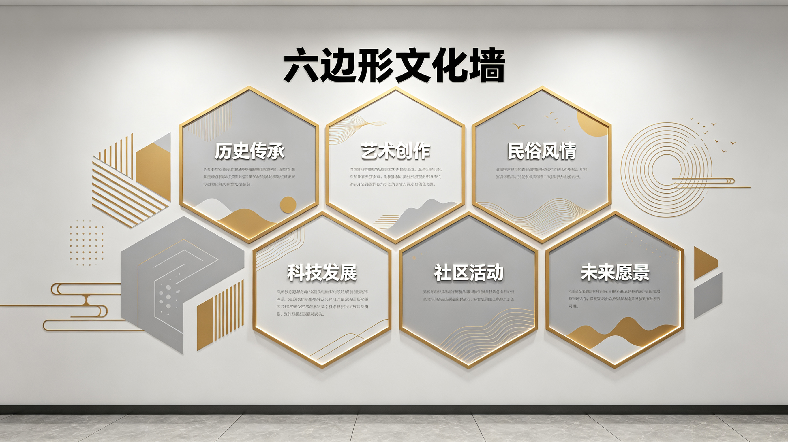 新野企业文化墙 | 六边形信息美学